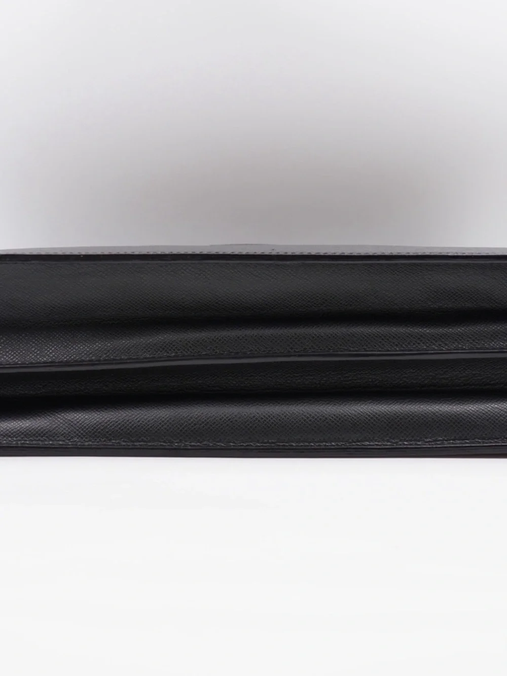 Louis Vuitton Briefcase Black Textured Leather Briefcase with Silver Lock